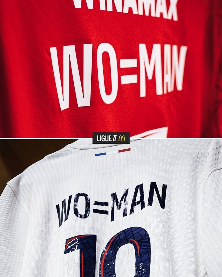 法甲英語官推曬巴黎、雷恩國際婦女節(jié)特別球衣：WO=MAN